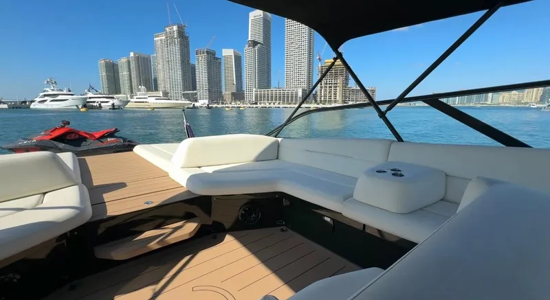 Eva Yacht Photos Pics Luxurious 2022 Van der Valk Waterdream California 52 yacht with city skyline view.