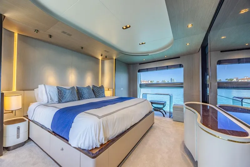 Enchante Yacht Photos Pics On-Deck Full Beam Master Stateroom