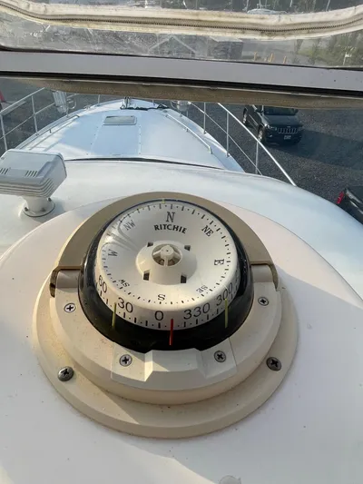  Yacht Photos Pics Compass on 2003 Sea Ray 400 Sedan Bridge yacht, view from helm.