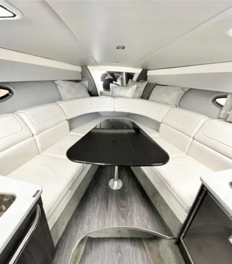  Yacht Photos Pics Interior of 2020 Formula 350 Sun Sport with elegant seating and modern design.