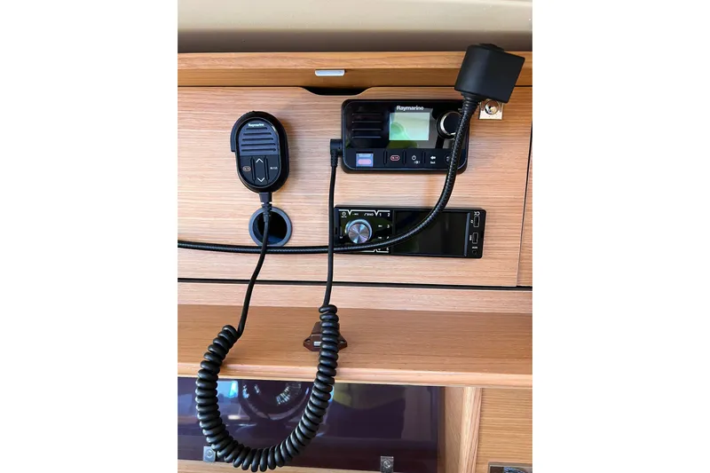  Yacht Photos Pics Radio and control panel on 2017 Dufour 512 Grand Large yacht interior.