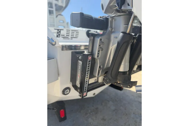  Yacht Photos Pics 2024 Tidewater 3100 Carolina Bay boat engine mount detail in sunlight.