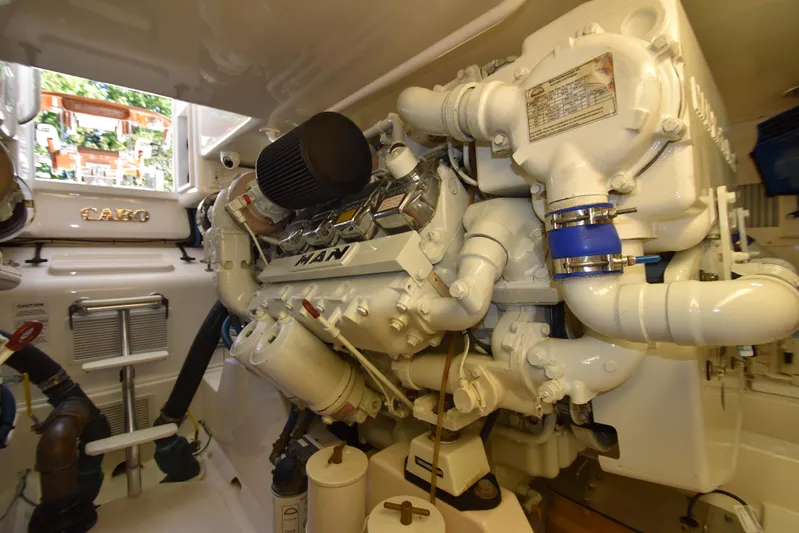 Fly'n Fish Yacht Photos Pics Port Side Engine