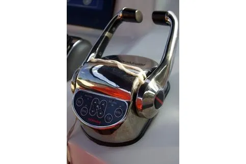 Aliyyah 29 Yacht Photos Pics 2018 Vanquish Yachts VQ45 throttle control with sleek metallic design.