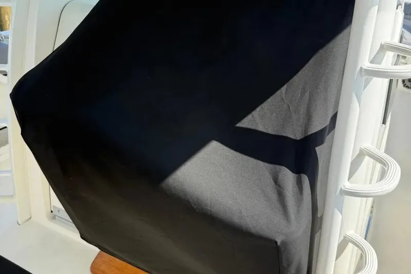  Yacht Photos Pics Covered console on a 2024 Boston Whaler 380 Outrage boat.