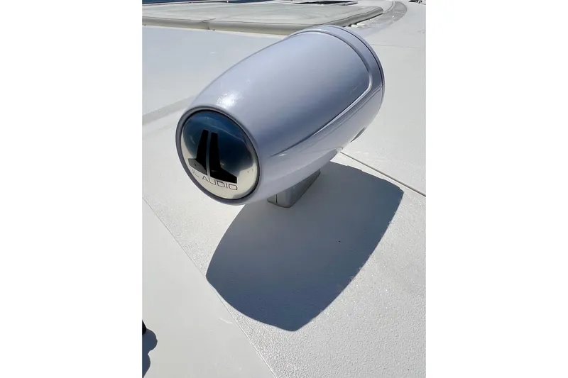  Yacht Photos Pics JL Audio speaker on 2010 Princess V78 yacht deck.
