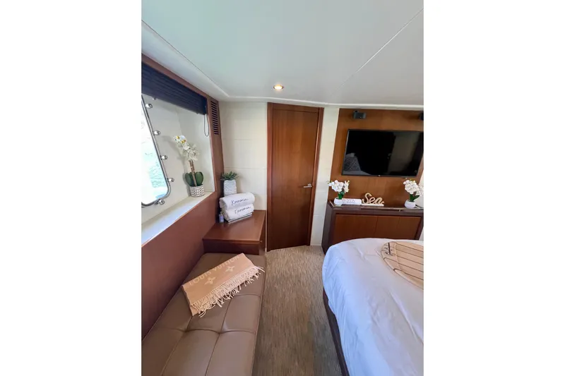  Yacht Photos Pics Luxurious interior of 2010 Princess V78 yacht with elegant decor and modern amenities.