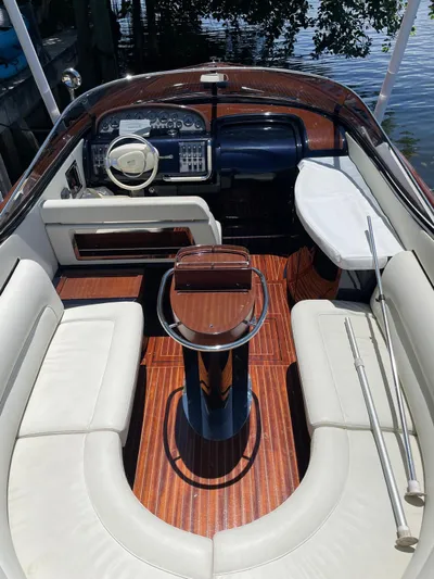 No Name Yacht Photos Pics 2016 Riva AQUAVIVA SUPER boat interior with luxurious seating and polished wood finish.