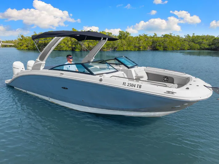  Yacht Photos Pics 2021 Sea Ray SDX 290 Outboard on calm water.