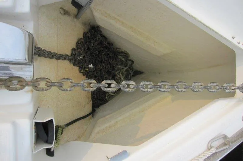 Angelucia Yacht Photos Pics Anchor chain in the locker of a 2008 Jeanneau Sun Odyssey 39i sailboat.