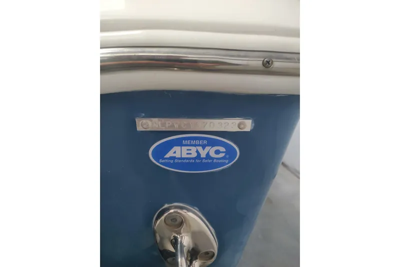  Yacht Photos Pics 2023 Tidewater 292 CC Adventure boat with ABYC certification label.