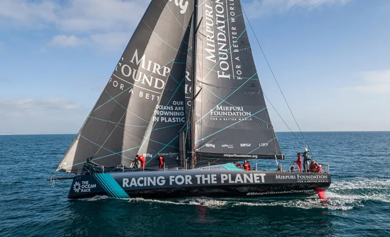  Yacht Photos Pics Sailing yacht Farr Volvo Ocean 65, 2014, "Racing for the Planet" on open sea.