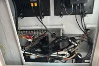 Electrical wiring and components inside a 2022 Saxdor 320 GTC boat.