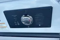 Shore power panel on 2022 Saxdor 320 GTC boat, featuring 230V AC connection.