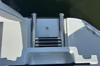 Stainless steel ladder on 2022 Saxdor 320 GTC boat deck.