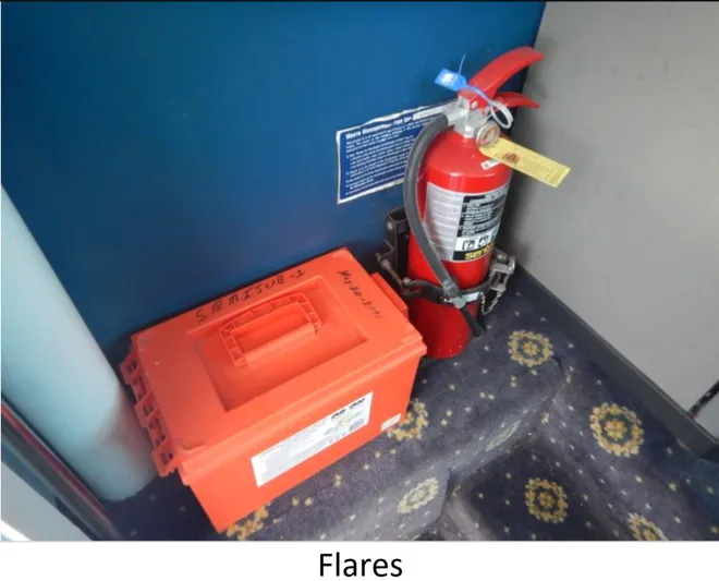  Yacht Photos Pics Fire extinguisher and flare box on 2010 Custom Semi Sub Power Catamaran.