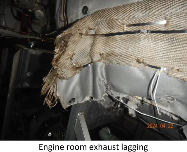  Yacht Photos Pics Engine room exhaust lagging on 2010 Custom Semi Sub Power Catamaran.