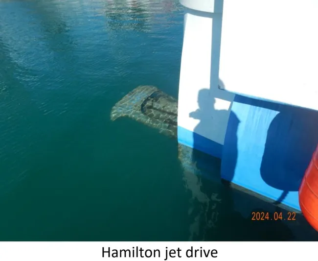  Yacht Photos Pics Custom 2010 Semi Sub Power Catamaran with Hamilton jet drive in water.