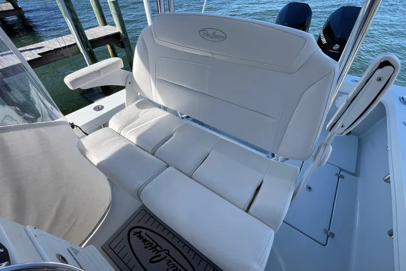  Yacht Photos Pics 2023 Pair Customs 24 Center Console DV boat with white seating and dual engines.