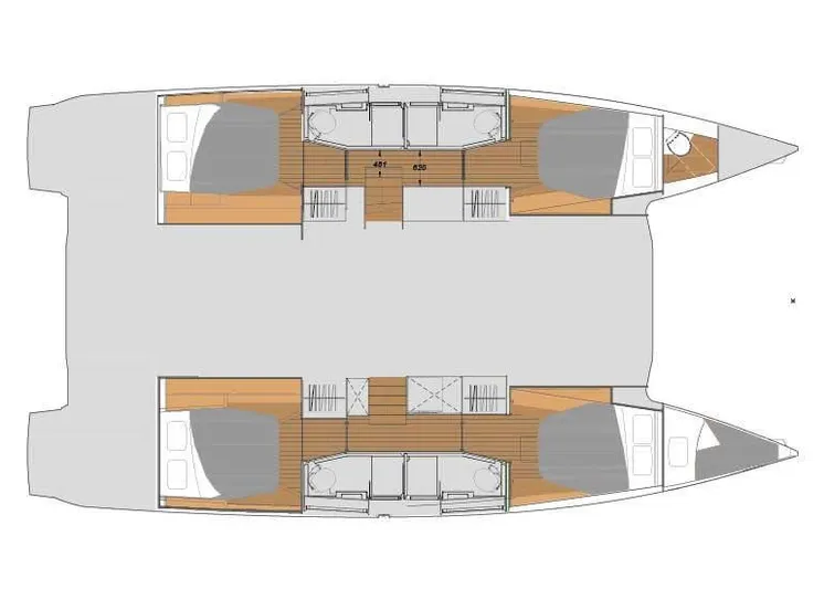  Yacht Photos Pics 2021 Fountaine Pajot Catamaran Elba 45 layout