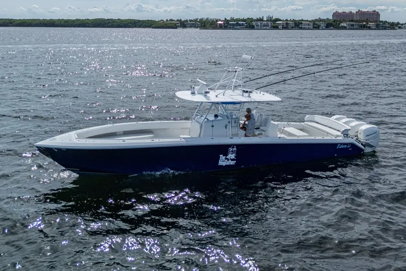  Yacht Photos Pics 2015 Bahama 41 boat cruising on open water under a clear sky.