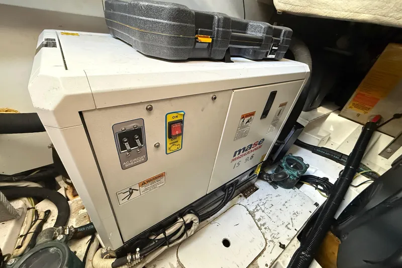  Yacht Photos Pics Engine room of 2018 Azimut Atlantis 43 with Mase generator and tools.