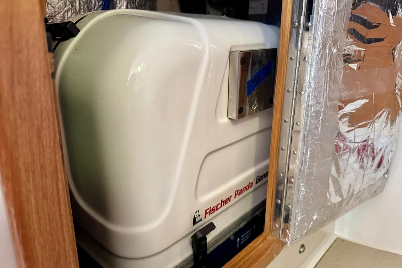 Ostrich Yacht Photos Pics Fischer Panda generator in a 2004 Catalina 42 MkII yacht engine compartment.