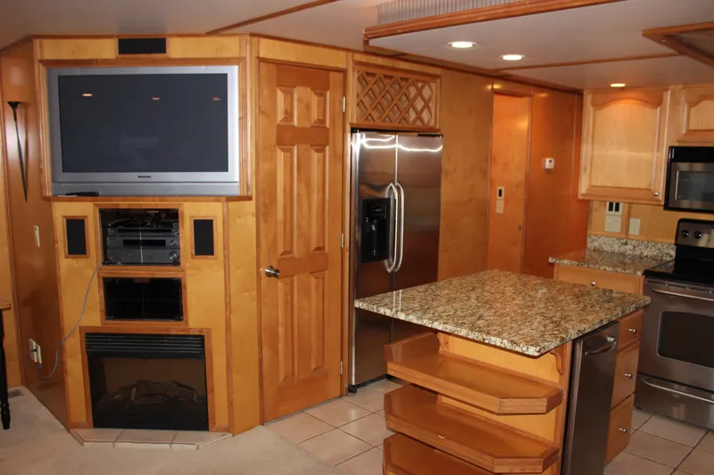  Yacht Photos Pics Luxurious 2007 Legacy Yachts Majestic interior with modern kitchen and entertainment area.