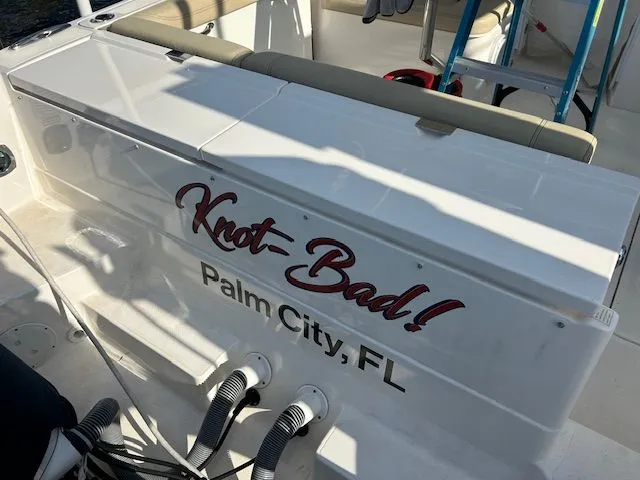  Yacht Photos Pics 2017 Pursuit DC 325 Dual Console boat with "Knot Bad!" name, Palm City, FL.