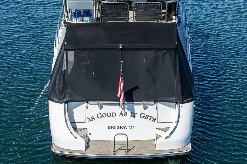 As Good As It Gets Yacht Photos Pics Ocean Alexander 640 Pilothouse yacht, 2002, named "As Good As It Gets," on water.