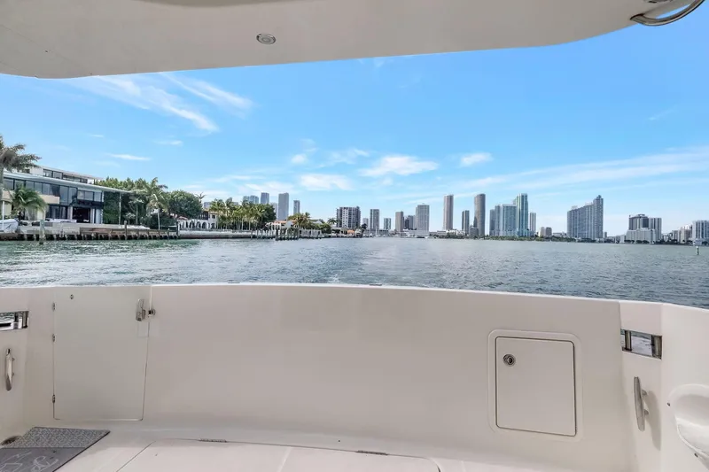  Yacht Photos Pics View from 2016 Silverton 43SB yacht, overlooking city skyline and waterfront homes.