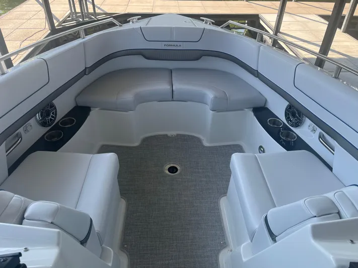  Yacht Photos Pics 2023 Formula 310 Bowrider I/O interior with spacious seating and modern design.