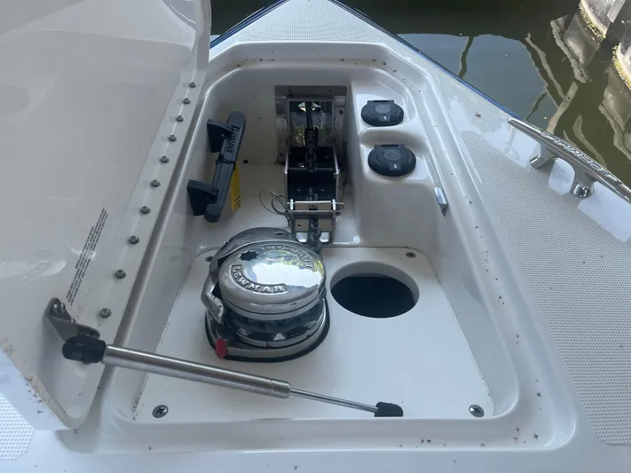  Yacht Photos Pics 2023 Formula 310 Bowrider I/O anchor compartment with Lewmar windlass system.