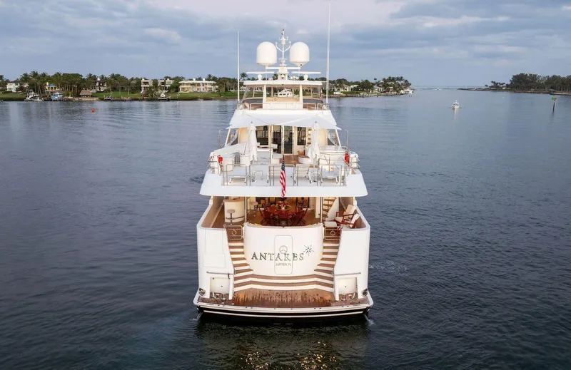 Antares Yacht Photos Pics Luxury 2008 Westport 130 yacht cruising on calm waters.