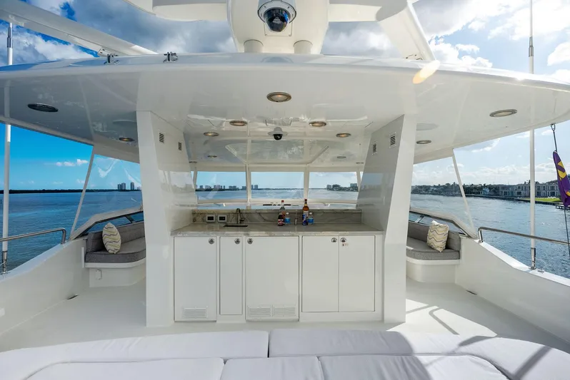 Antares Yacht Photos Pics Luxurious 2008 Westport 130 yacht interior with ocean view.