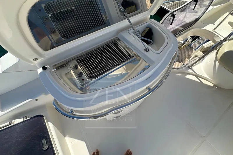  Yacht Photos Pics Outdoor grill and sink on 2009 Azimut 68E yacht deck.