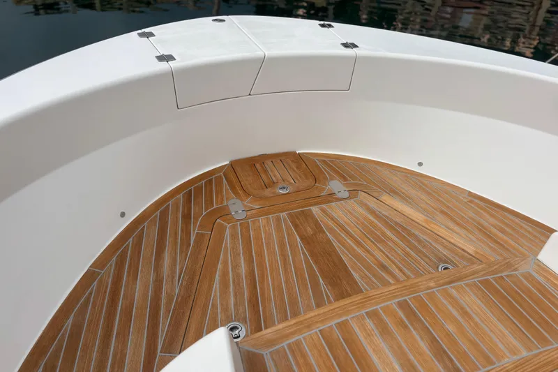  Yacht Photos Pics 2021 Bluegame BG42 boat with elegant wooden deck design.