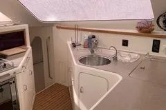 Casuarina Yacht Photos Pics Interior of 2000 Voyage Yachts Norseman 430, featuring a modern kitchen area.