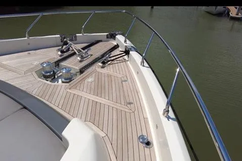 Ferretti 850 Yacht Photos Pics 2017 Ferretti Yachts 850 deck with sleek design and modern fittings.