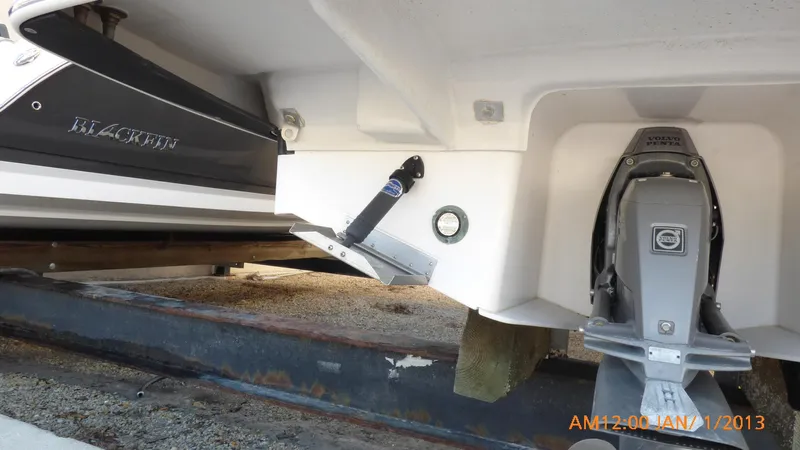  Yacht Photos Pics 2018 Regal 28 Express boat stern and outdrive on trailer.