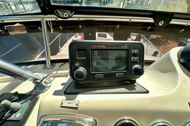 Anchored Souls Yacht Photos Pics Control panel of a 1988 Californian 45 Motor Yacht with em-trak A100 device.