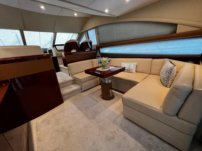  Yacht Photos Pics Luxurious interior of a 2008 Princess 50 yacht with elegant seating and decor.