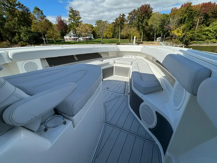  Yacht Photos Pics 2019 HCB Siesta boat with spacious seating and scenic background.