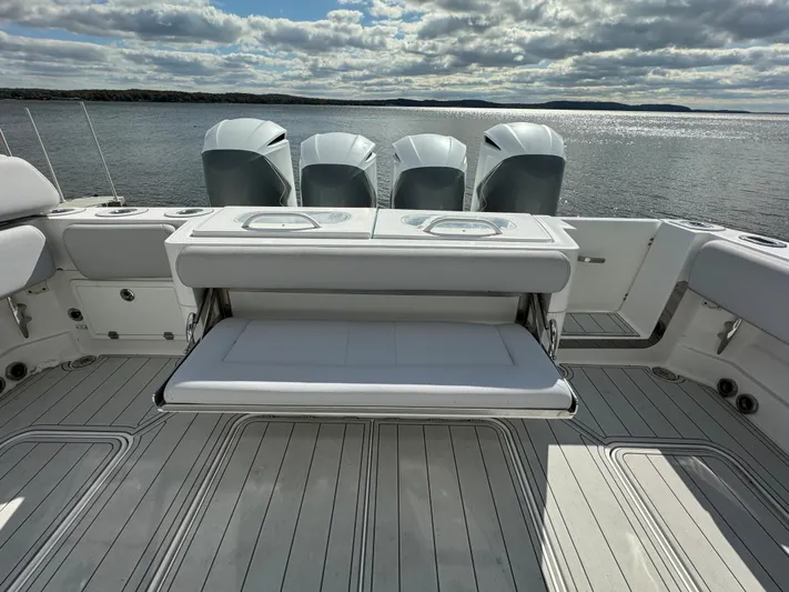  Yacht Photos Pics 2019 HCB Siesta boat with quad outboard engines and spacious deck.