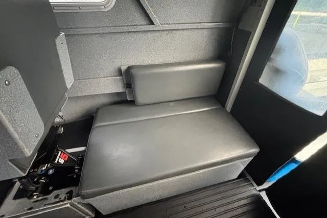 Uno Yacht Photos Pics Interior of 2012 Jaxoncraft Custom Hardtop with gray seating and modern design.