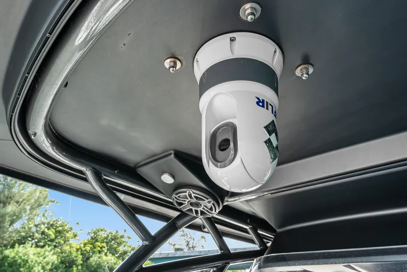  Yacht Photos Pics Security camera mounted on 2021 Nor-Tech 392 Super Fish boat ceiling.
