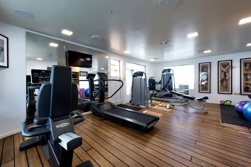 Chakra Yacht Photos Pics Bridge deck gym