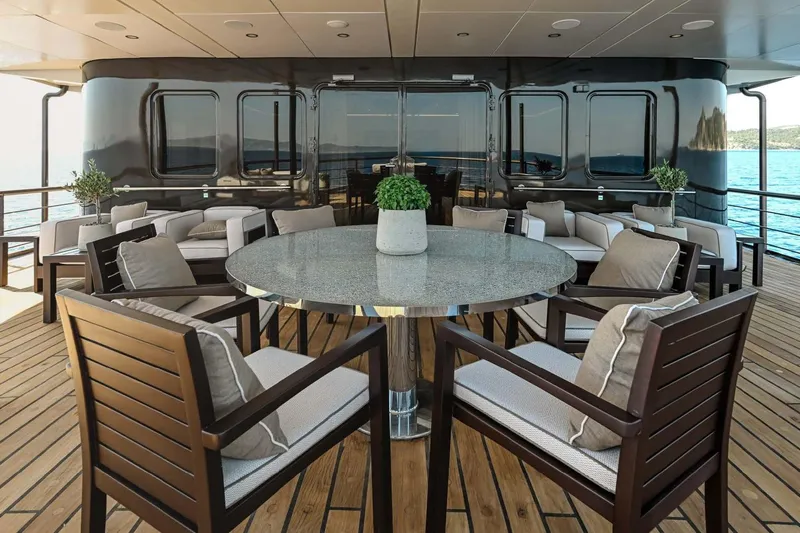 Chakra Yacht Photos Pics A-deck outdoor lounge area