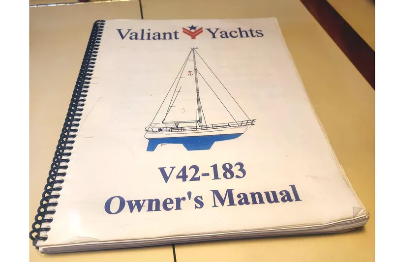 Fidelity Yacht Photos Pics Owner's manual for Valiant Yachts V42-183, model 42 CE/SE, year 2010.