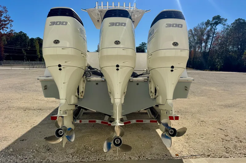  Yacht Photos Pics Triple 300 horsepower engines on a 2014 Invincible 36 Open Fisherman boat.